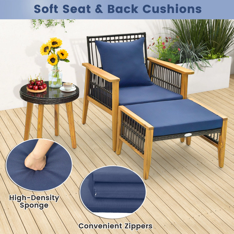 Hivvago 5 Piece Patio Furniture Set With Coffee Table And 2 Ottomans