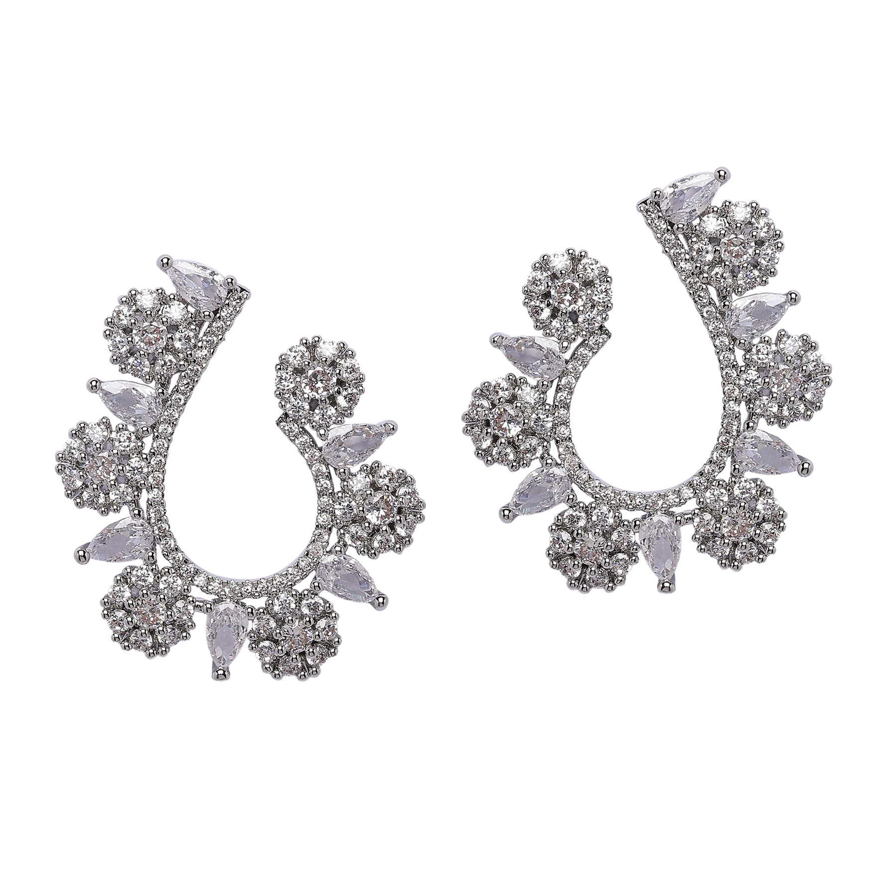 AGP PARIS Womens Contemporary U Shaped Hoop Earrings