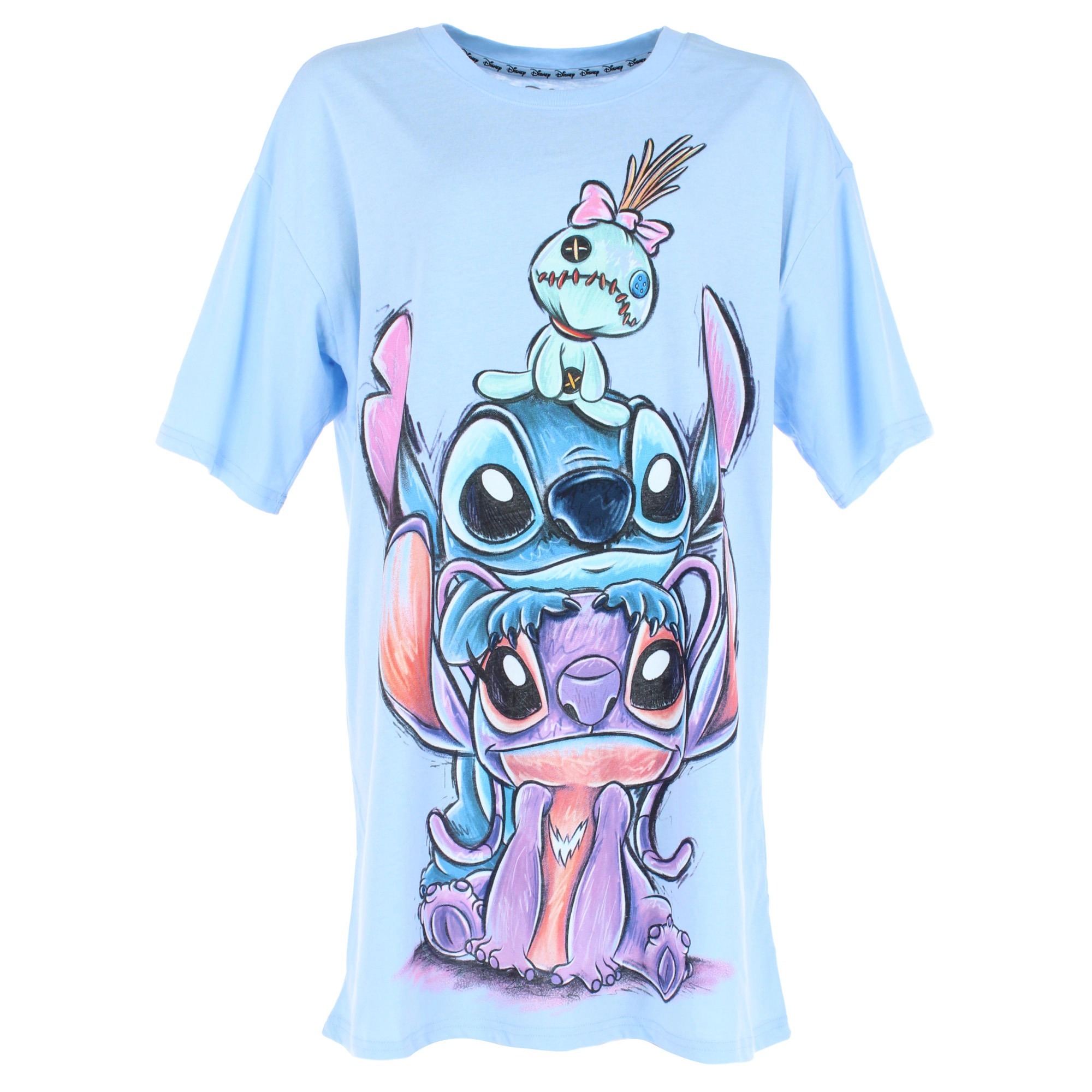 Jerry Leigh Juniors Disney Oversized Stitch and Angela Tee Shirt Dress