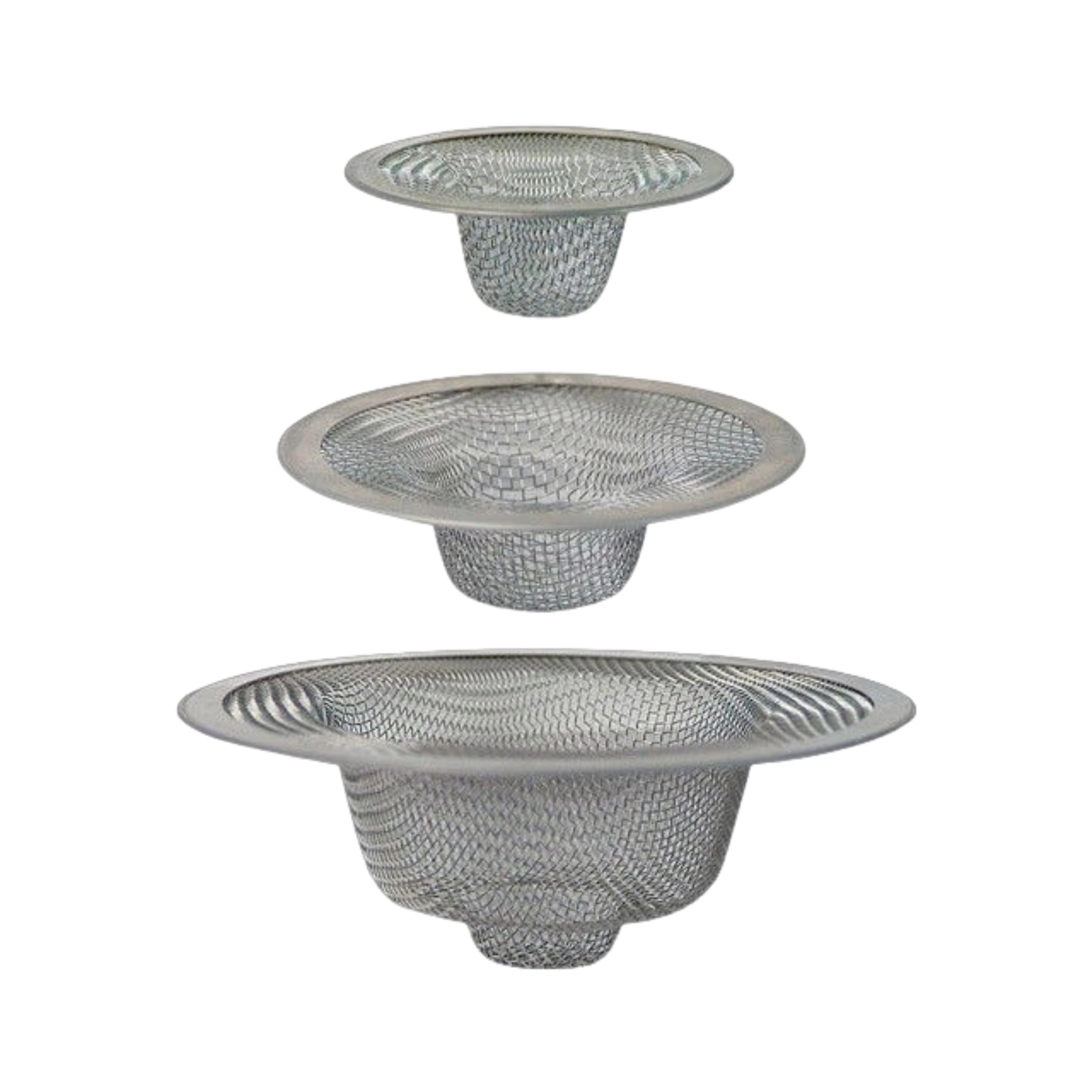 Home Collection 3 Piece Stainless Steel Mesh Sink Strainer Set