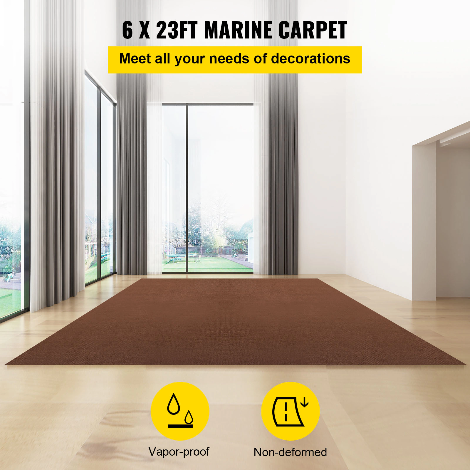 HONGGE Marine Carpet Boat Carpeting Marine Grade Boat Carpet Indoor/Outdoor Marine Carpeting with Water-proof TPR
