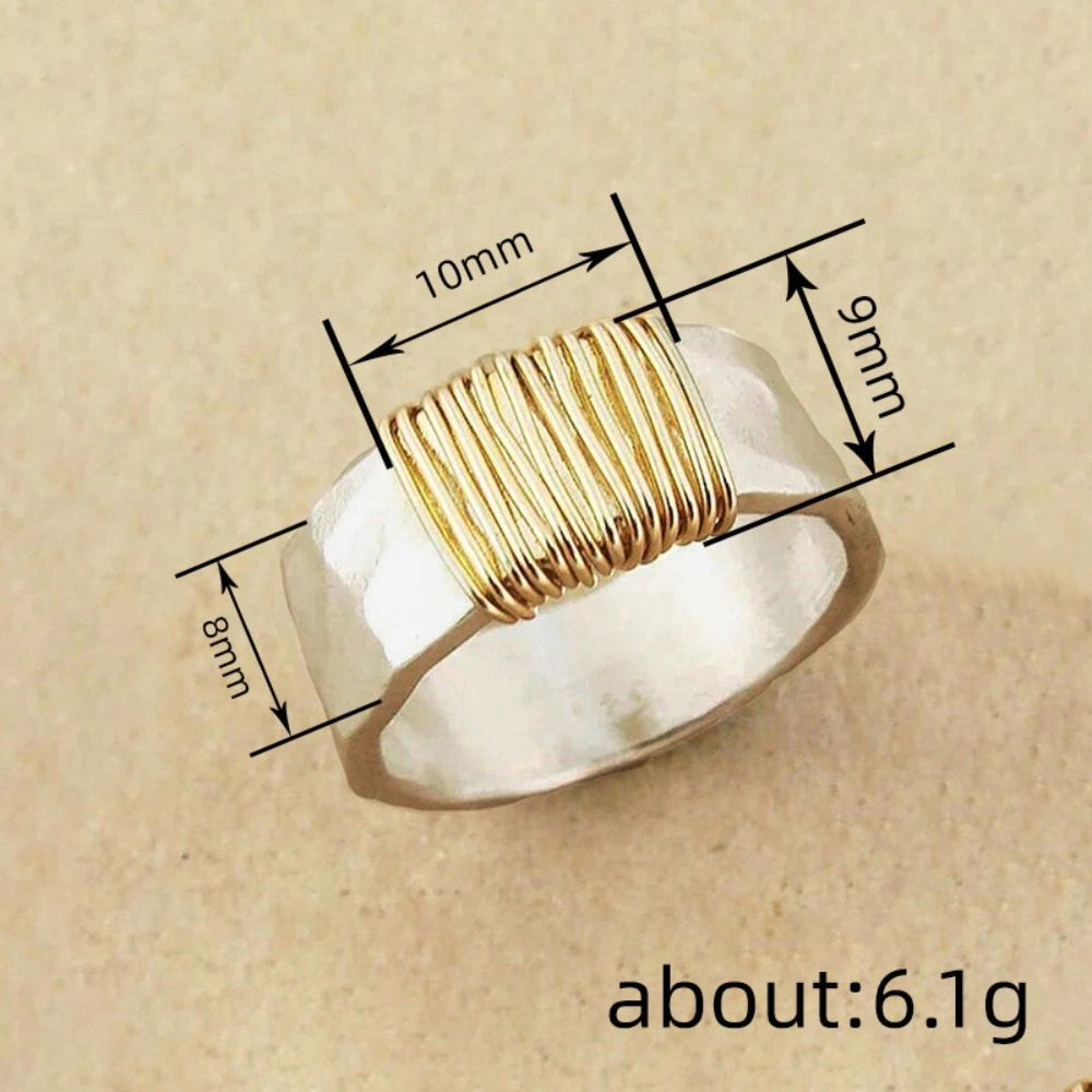 Two-Tone Plain Band Ring for Women Low-Key Versatile for Daily Wear
