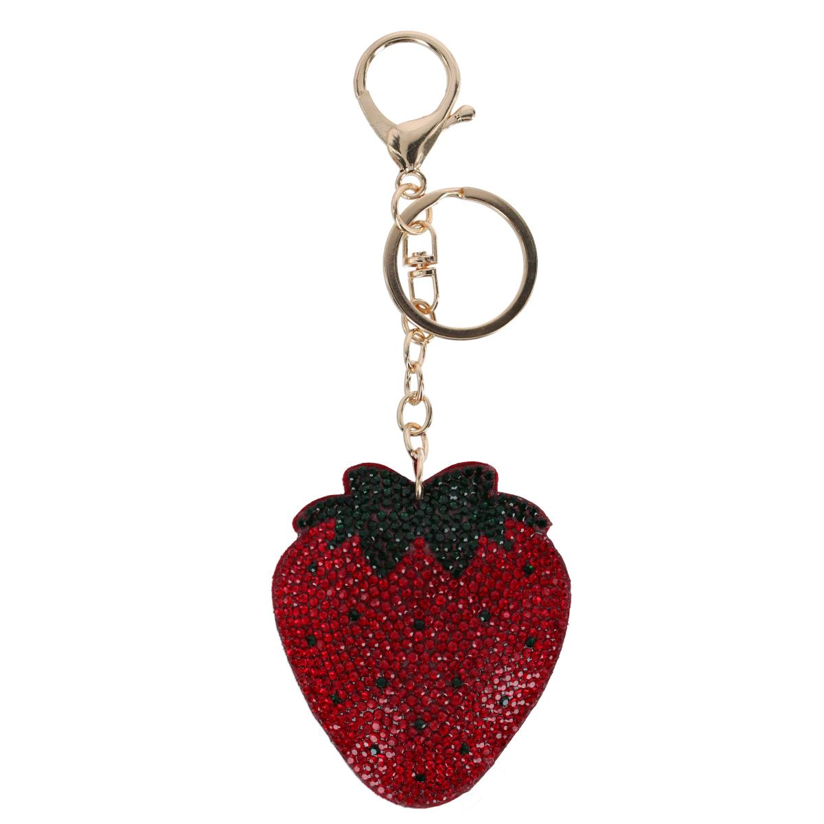 CTM® Women's Strawberry Shape Glittering Bag Charm