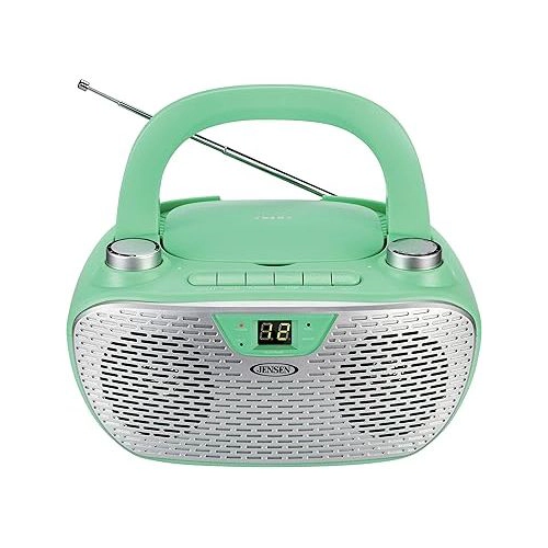 Jensen Portable Stereo CD Player with AM/FM Radio CD-485-GRN