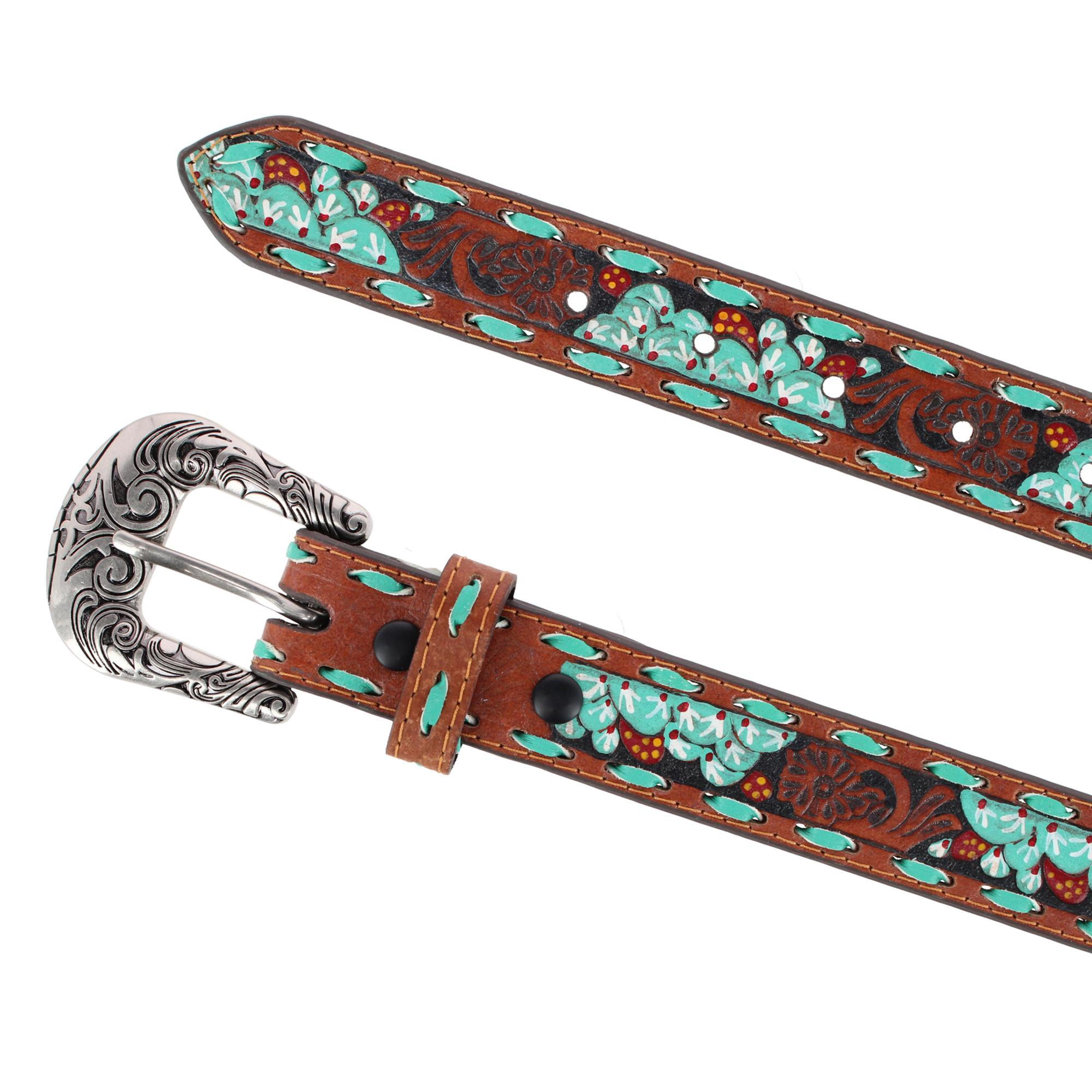Roper Girl's 30mm Floral Tooled and Hand Painted Leather Belt
