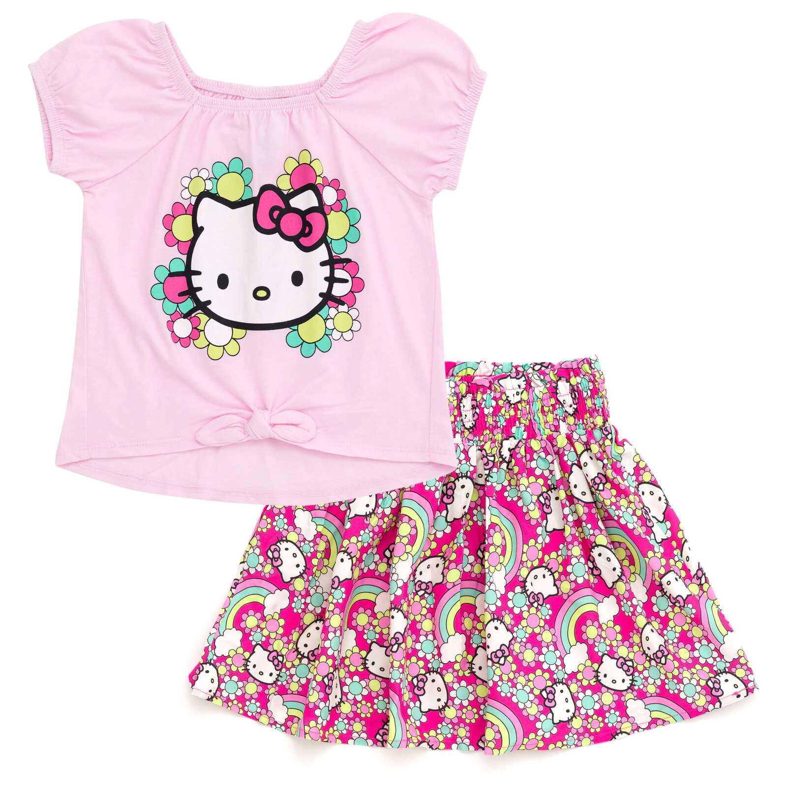 Hello Kitty Girls' 2-Piece T-Shirt and Skirt Set