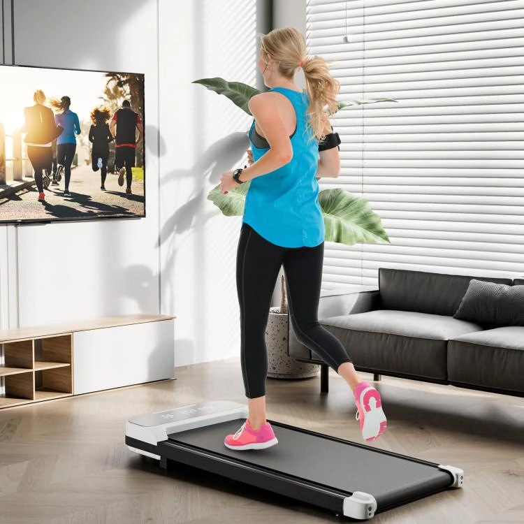 SUGIFT White 2.5-HP Under Desk Treadmill with 3 Countdown Modes 43-in W 19-in D 220-lb User Capacity