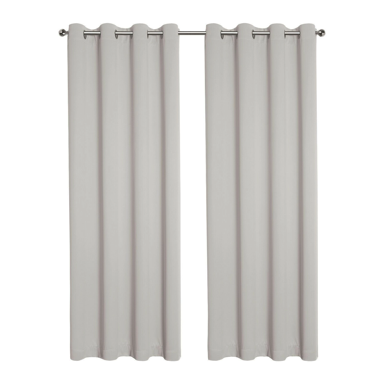 Kate Aurora Hotel Living 2 Pack 100% Blackout Grommet Top Ivory Beige Curtain Panels