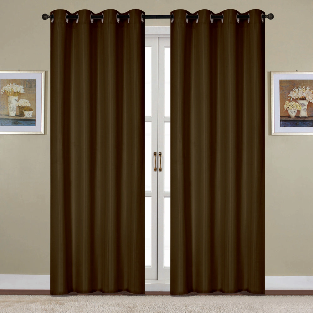 RT Designers Collection Kennedy Elegant Design Grommet Curtain Panel 54" x 90" Chocolate