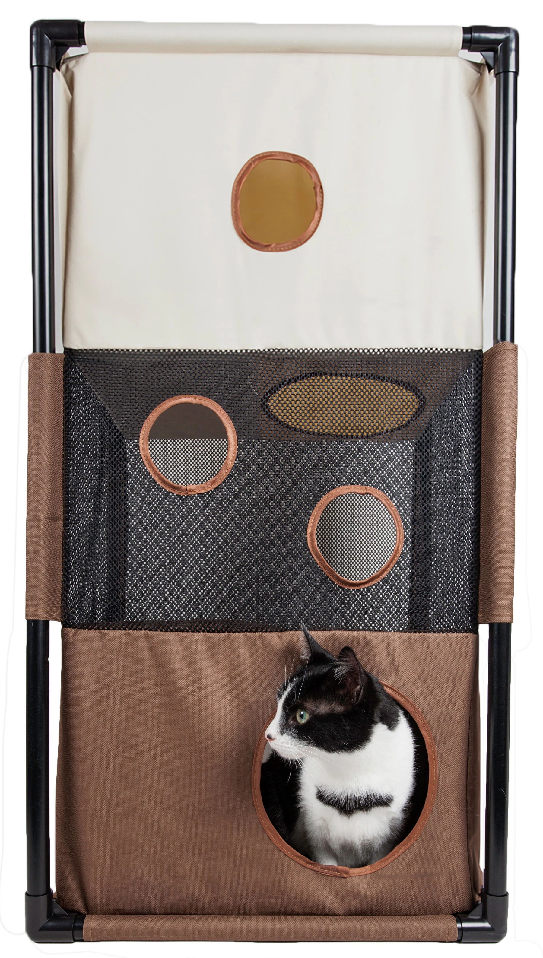 Pet Life ® Kitty-Square Obstacle Soft Folding Sturdy Play-Active Travel Collapsible Travel Pet Cat House Furniture