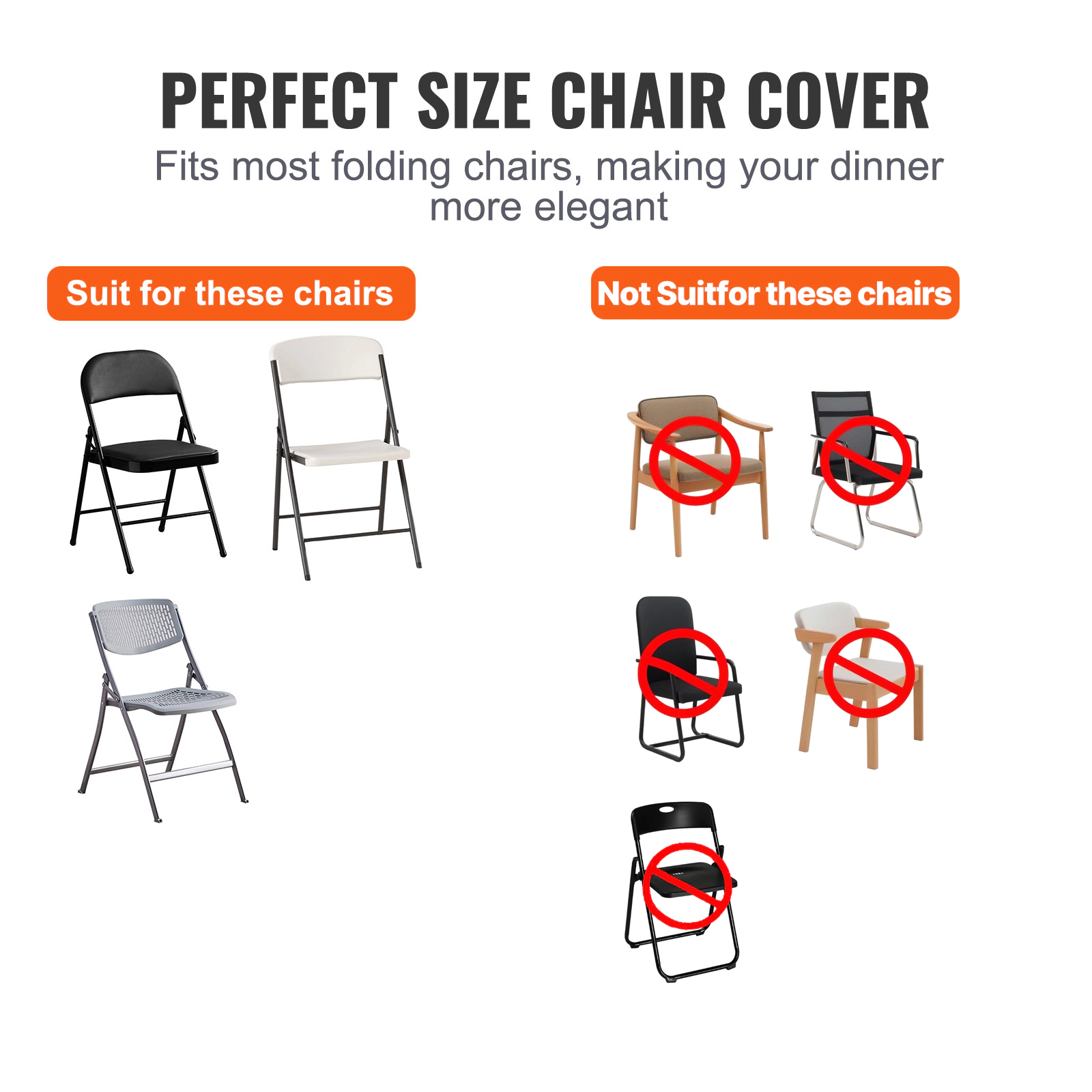 HONGGE Stretch Spandex Chair Covers, Slipcovers for Wedding, Party, Dining and Banquet