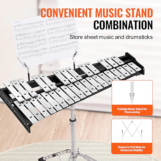 HONGGE Glockenspiel Xylophone Bell Kit, Professional Percussion Instrument Set with Mallets