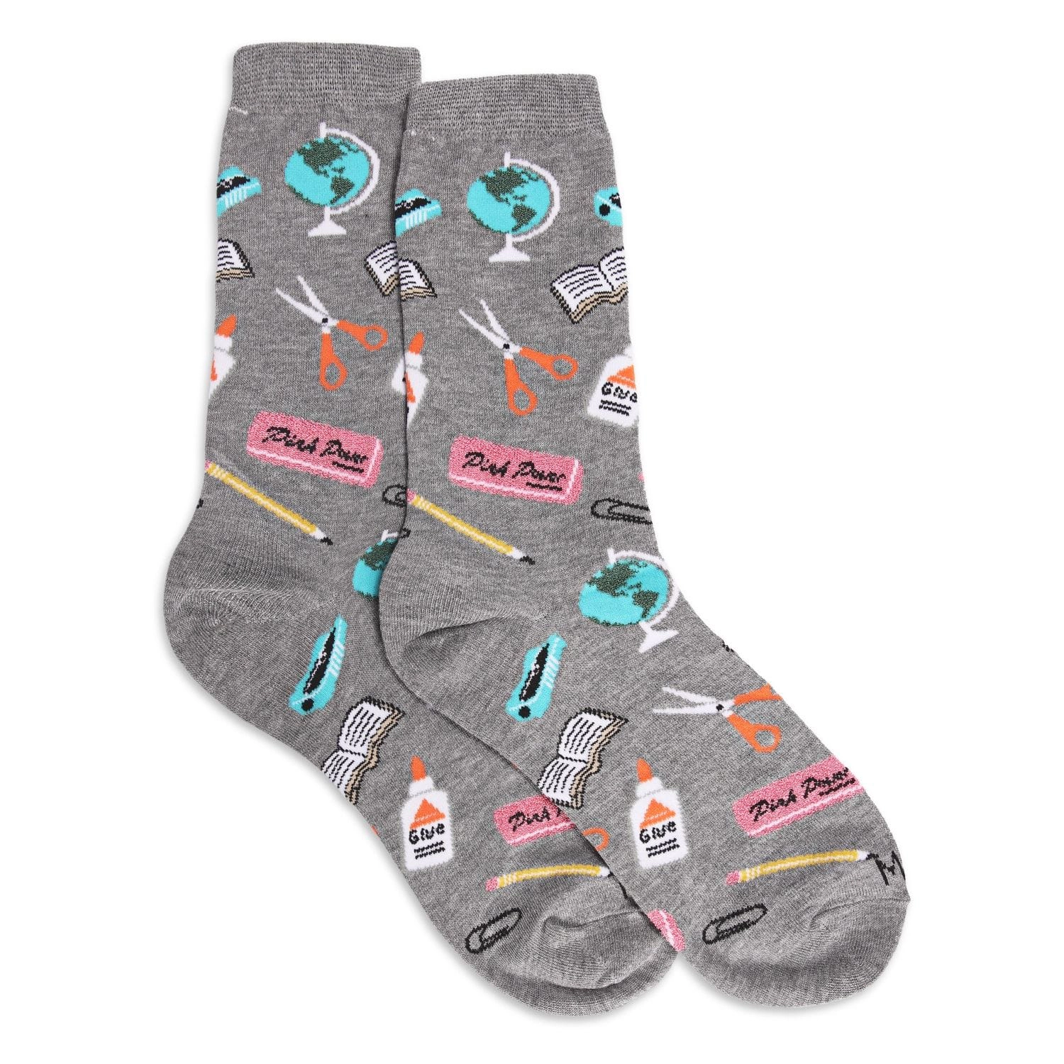 MeMoi School Supplies Bamboo Blend Crew Socks
