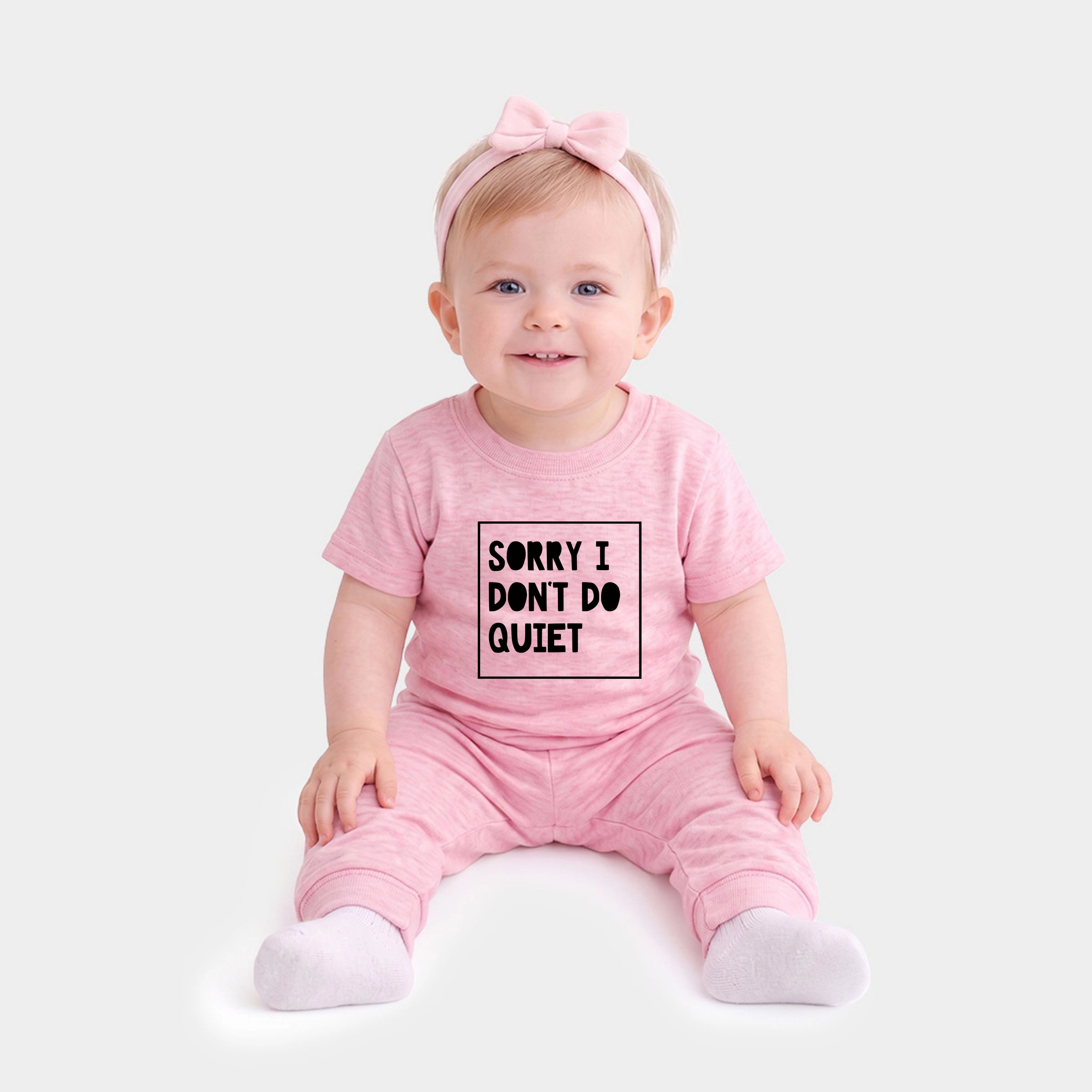 The Juniper Shop - Infant Jogger Pant Crew Set Sorry I Don't Do Quiet