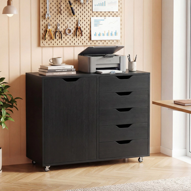 Hivvago Rolling Storage Cart with Cabinet