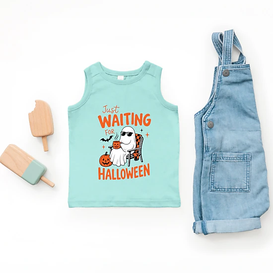 The Juniper Shop - Toddler Graphic Tank - Just Waiting For Halloween Ghost