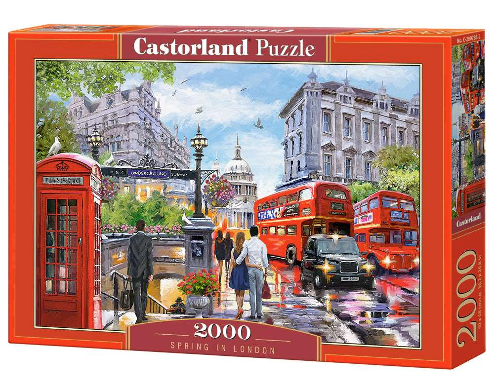 CASTORLAND 2000 Piece Jigsaw Puzzles, Spring in London, City center, Great Britain, Puzzle of England, C-200788-2