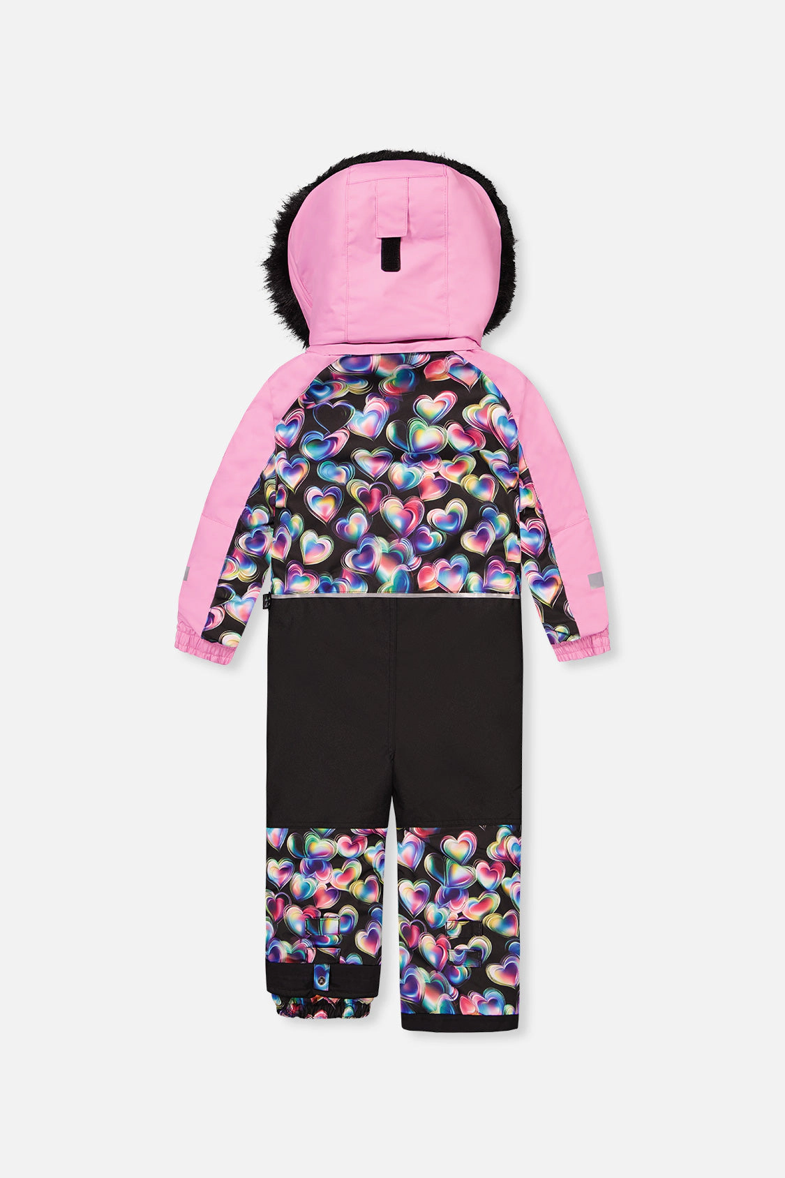 Deux par Girls Heart Print One Piece Play Snowsuit with Detachable Hood