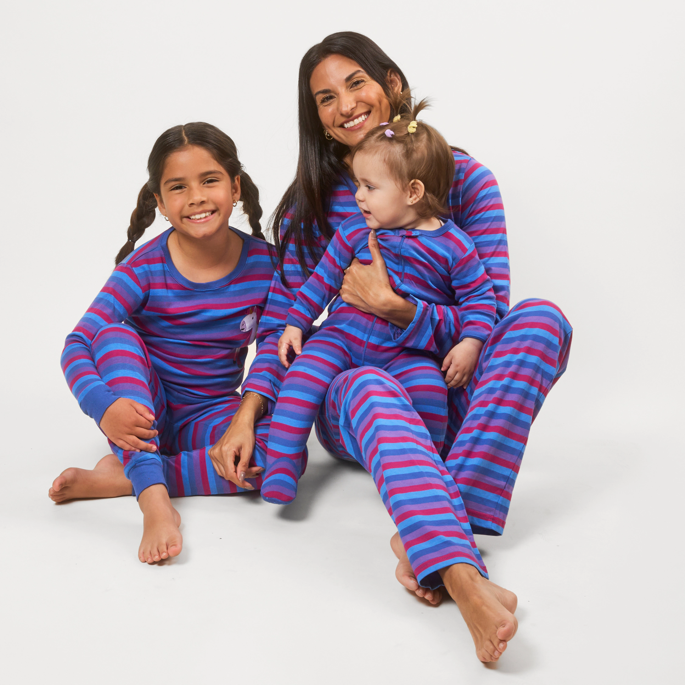 Leveret Baby Girls Striped Cotton Footed Pajamas