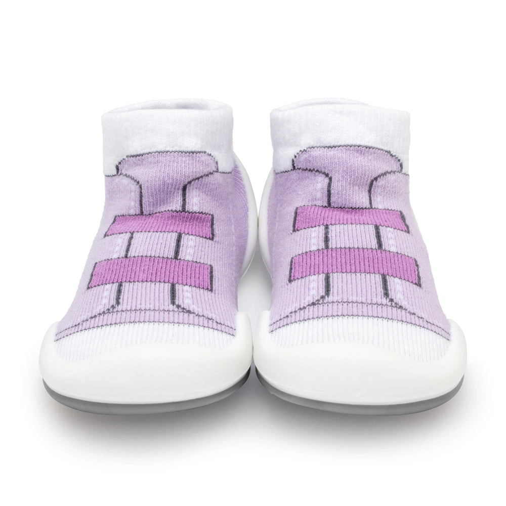 Komuello Toddler Girl First Walk Sock Shoes Walker - Violet