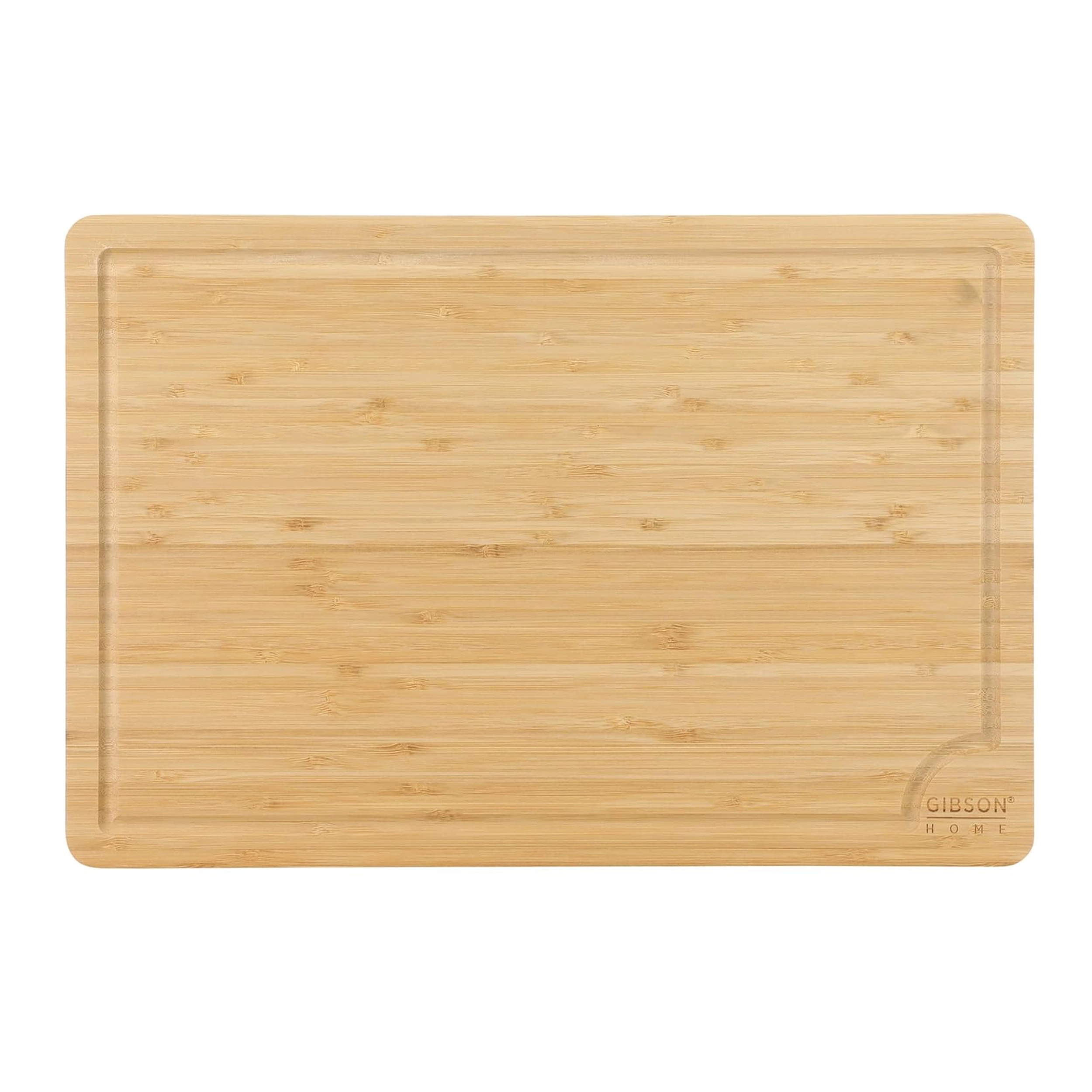 Gibson Home Forestview 18 x 12 Inch Rectangle Bamboo Cutting Board with Juice Grooves