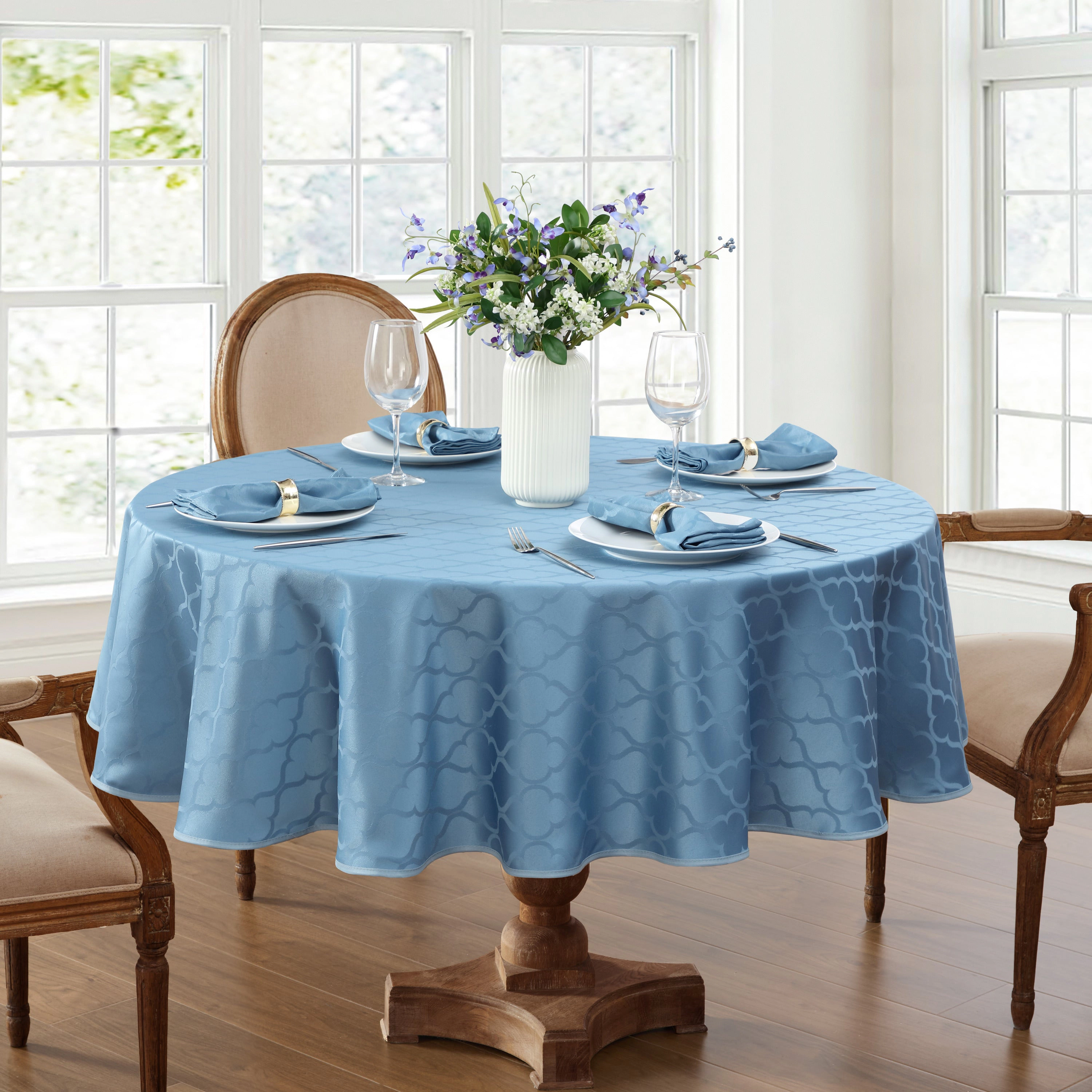 HLC.ME Modena Lattice Jacquard Fabric Water Resistant Dining Table Napkins - Set of 4