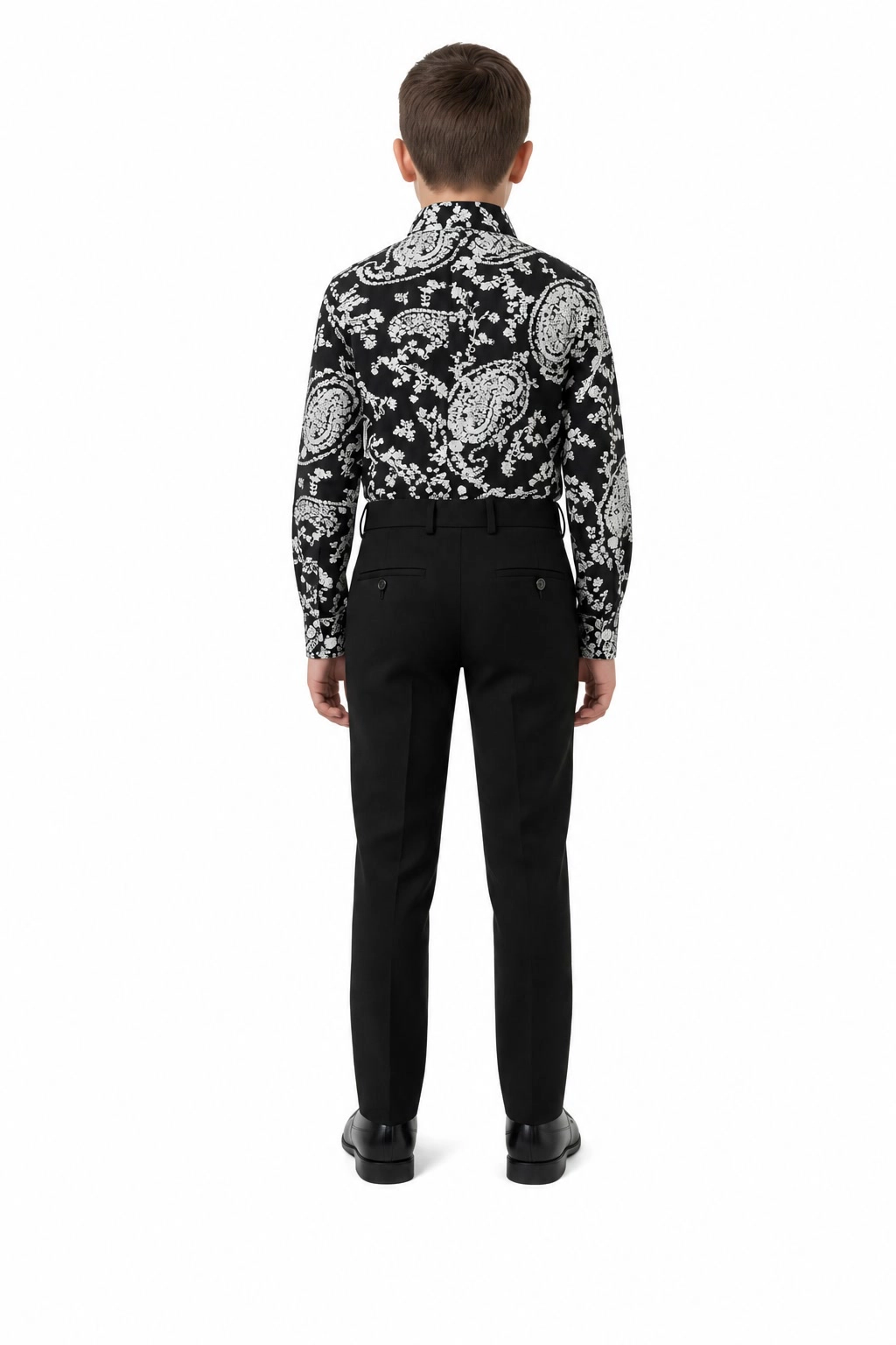 Elie Balleh Boys Slim Fit Paisley Button Down Shirt