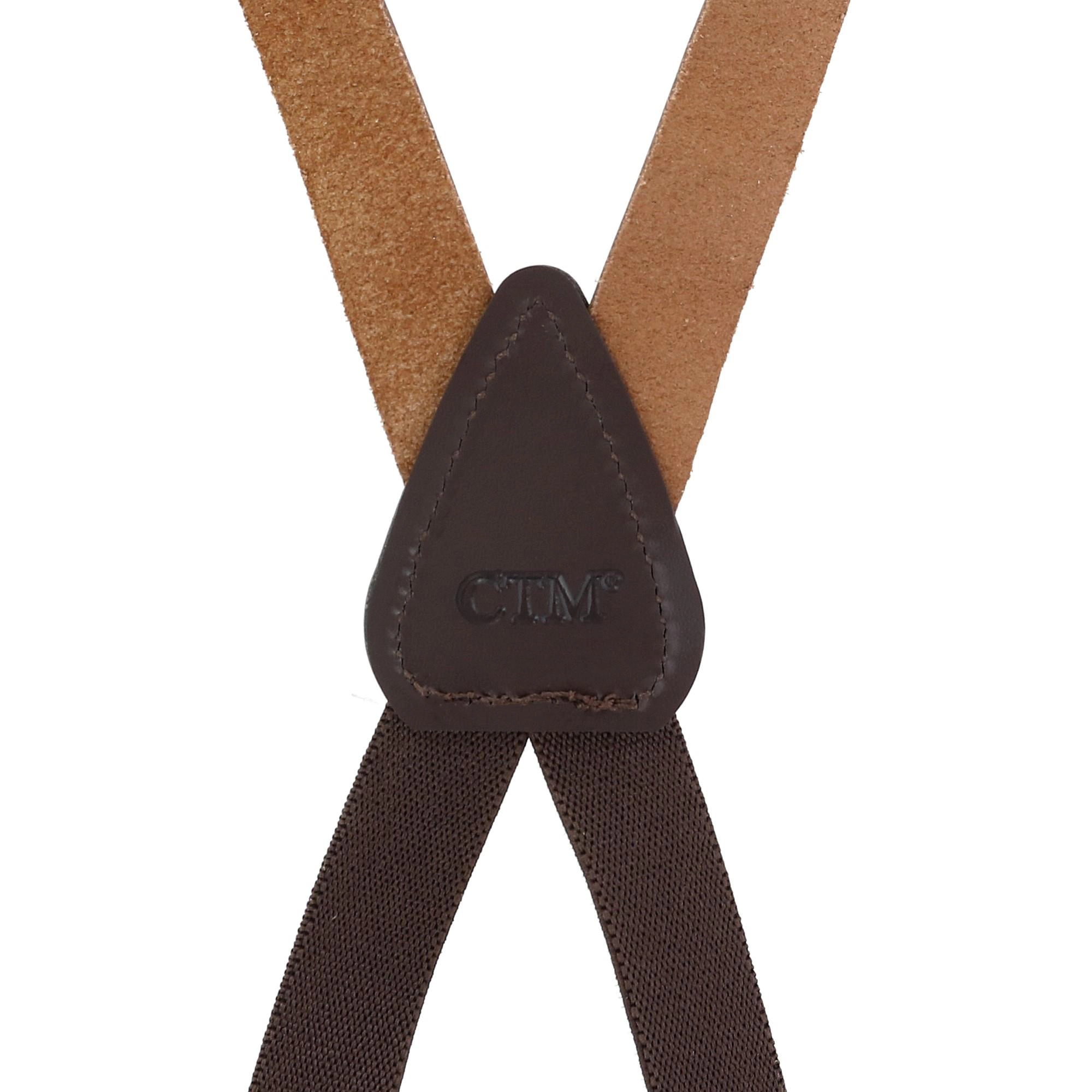 CTM® Coated Leather Clip-End 3/4 Inch Suspenders