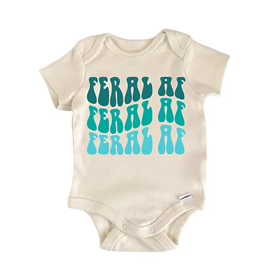 NOFO VIBES Unisex Feral Af Racoon Blue Newborn Baby Bodysuit