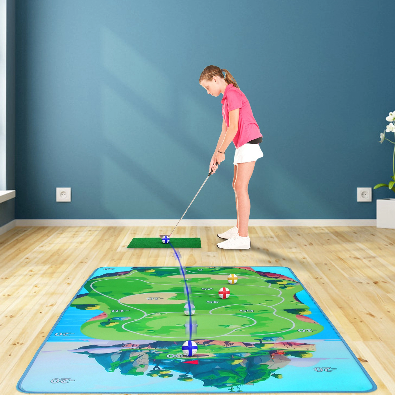 GBruno Indoor Outdoor Golf Practice Mat Game Set