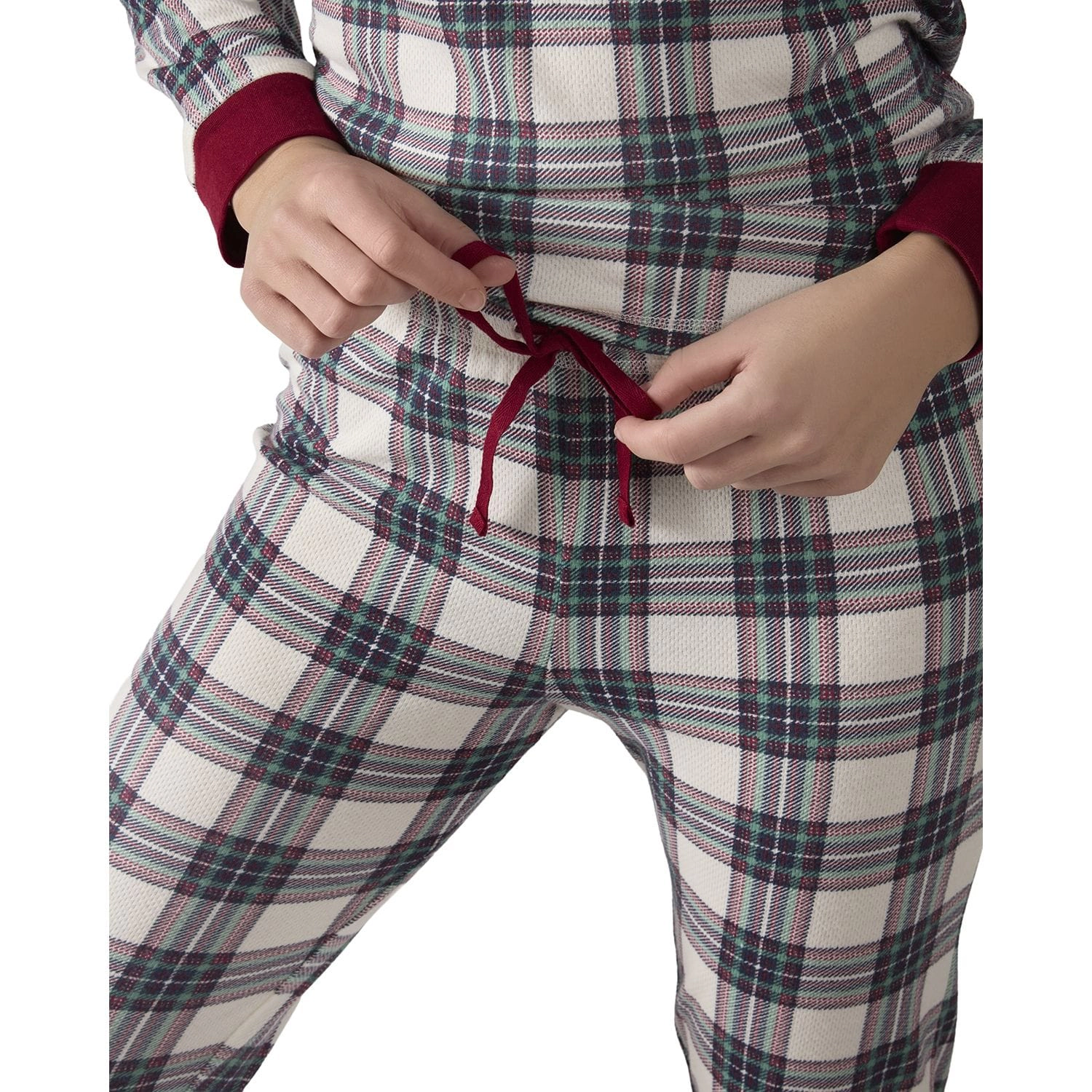 MeMoi Women's Henley Plaid Cotton Blend Pajama Set