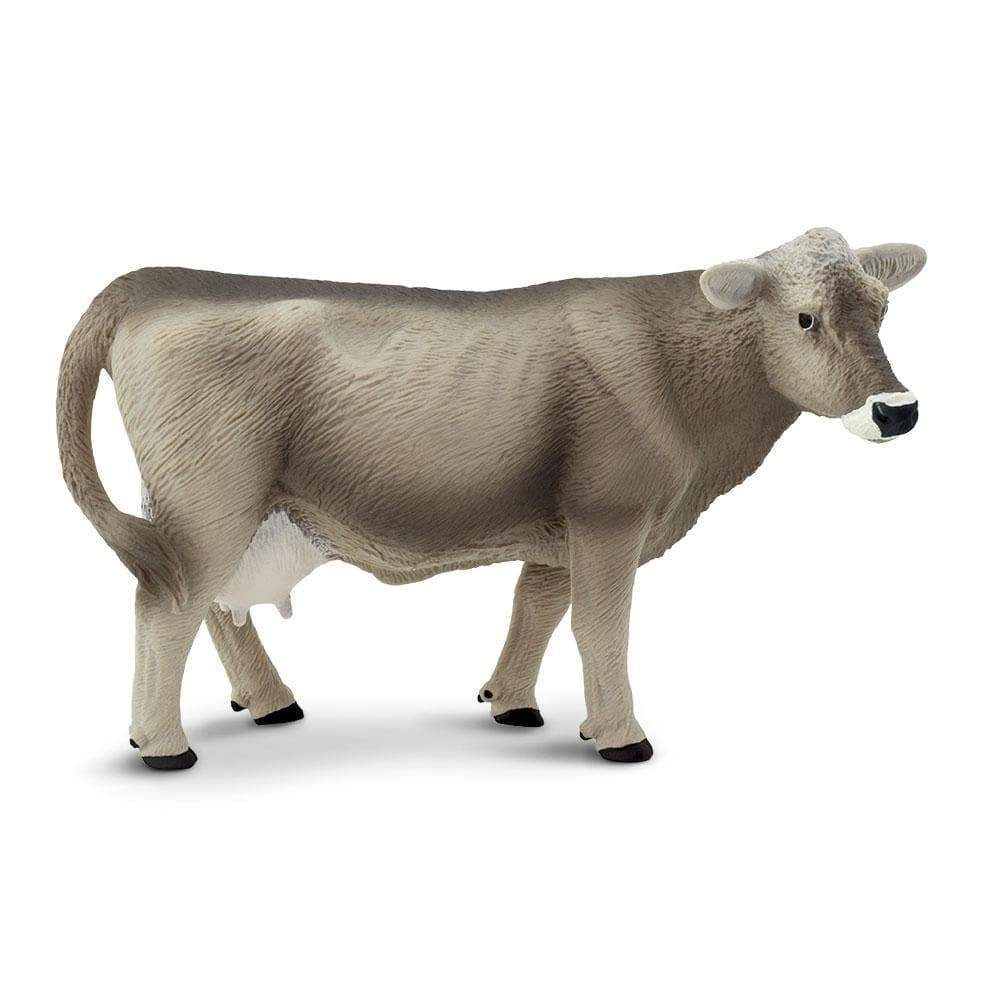 Safari Ltd. - Brown Swiss Cow Kids Toy Figure