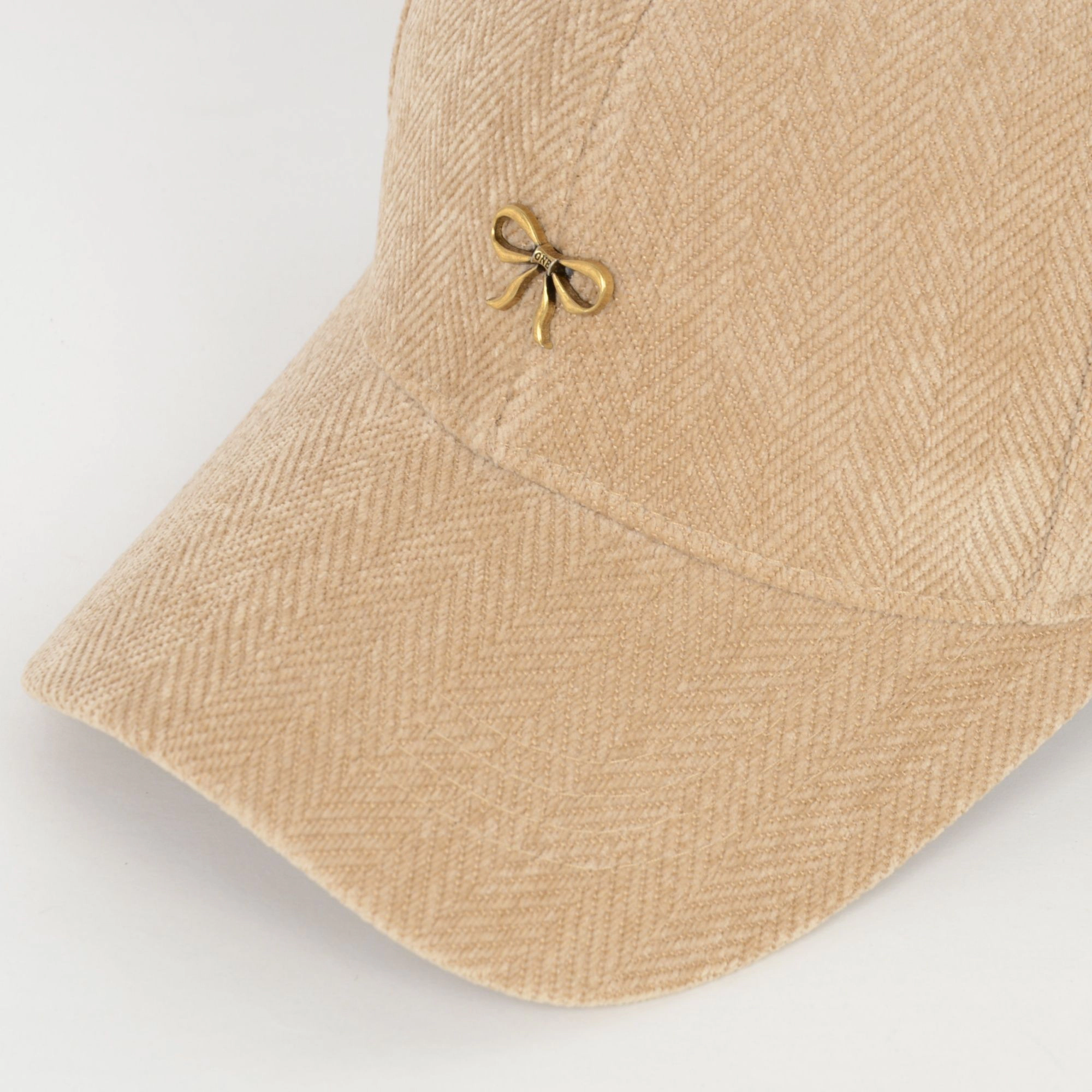Anna-Kaci Women's Herringbone Baseball Cap with Bow Accent and Curved Brim