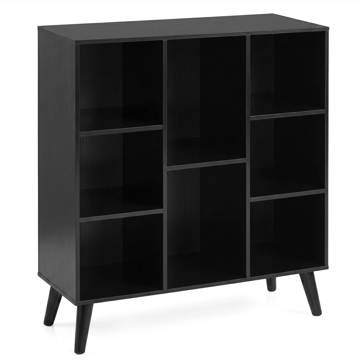 SlickBlue 8-Compartment Bookcase with Open Shelves and Display Storage