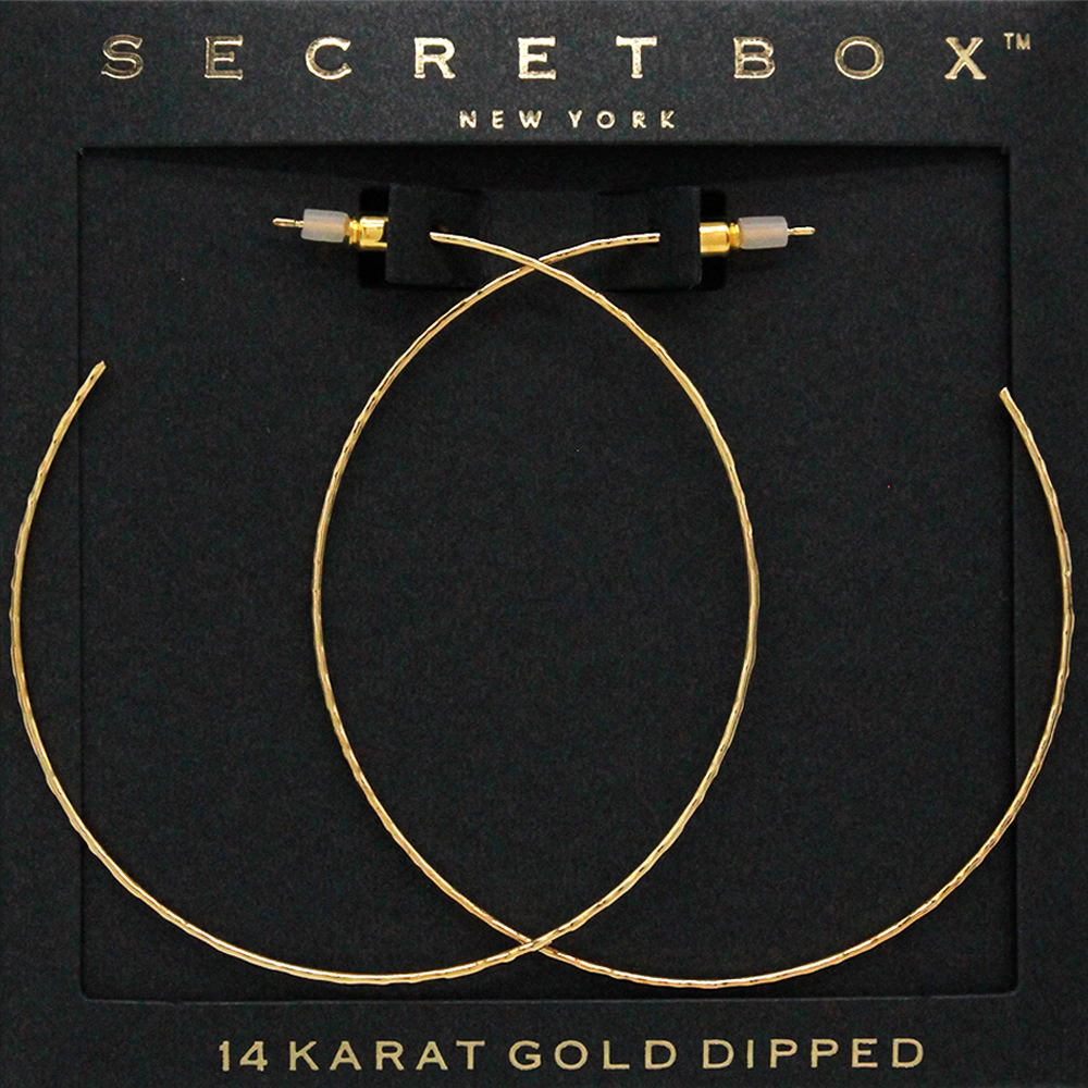FASHNZFAB SECRET BOX_14K Gold Dipped Wire Hoop Earrings