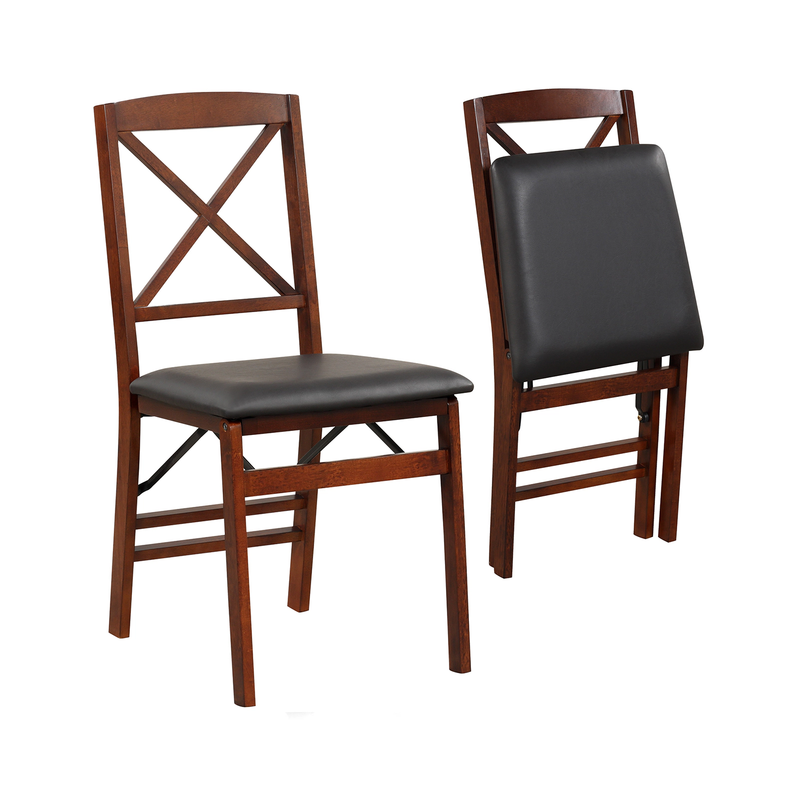 LJG Set of 2 Folding Dining Chairs with 400 LBS Capacity