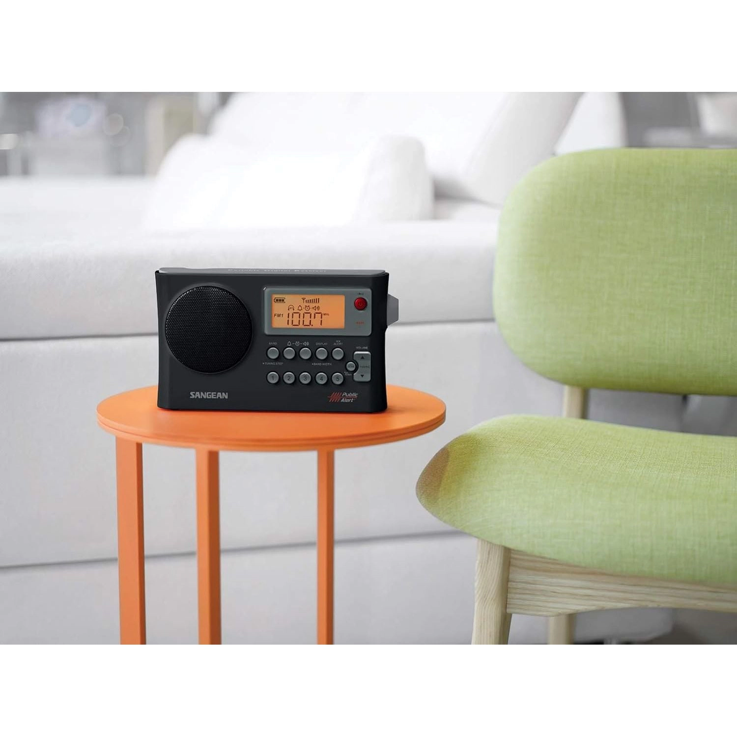 SANGEAN PR-D4W Portable AM/FM Radio with NOAA Weather Alert - Digital Tuning, LCD Backlight, 25 Presets