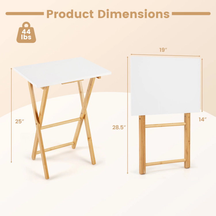 Hivvago Folding Tv Tray Tables Set Of 2 For Small Spaces Bedroom And Living Room