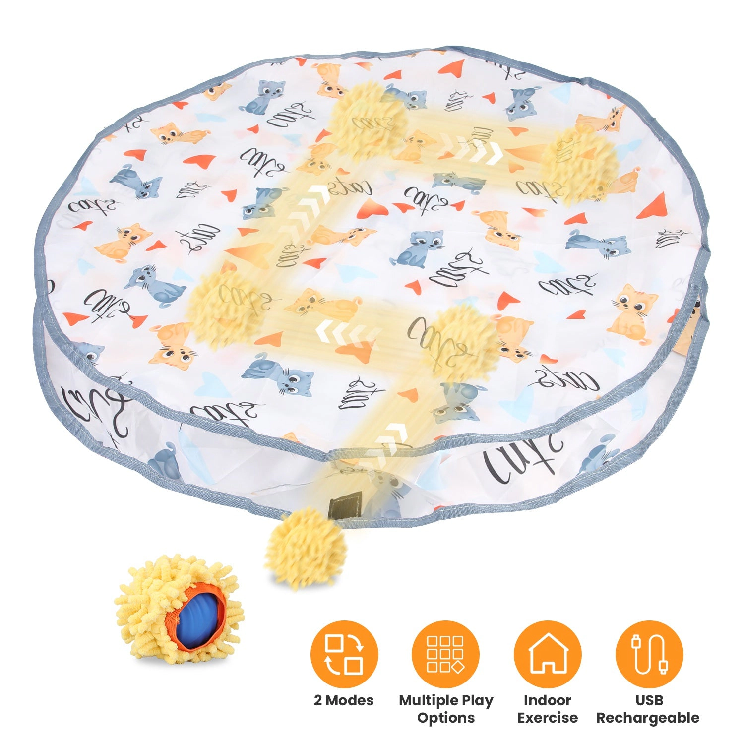 GBruno Rechargeable Motion-Activated Cat Toy Ball