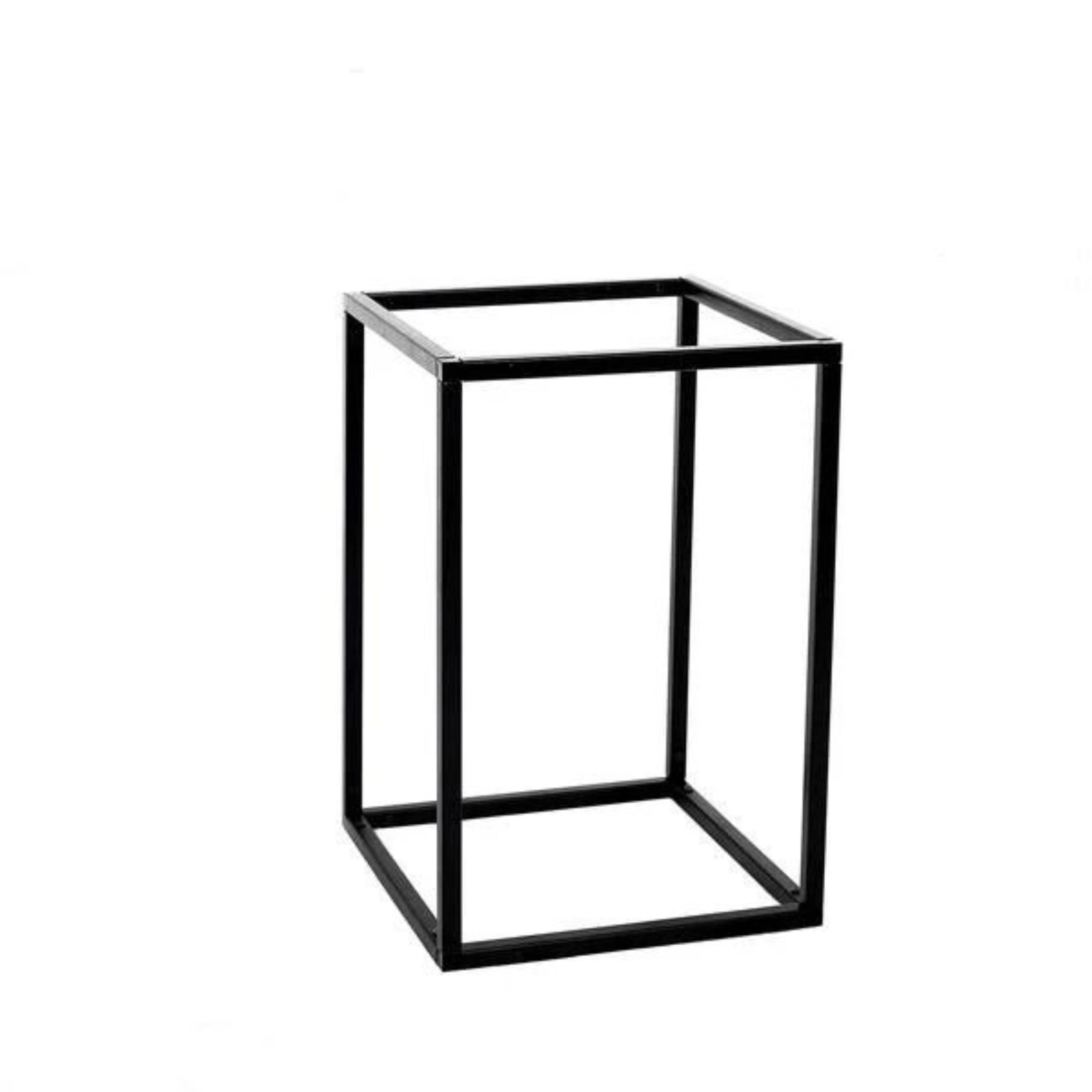 Home Collection 12 Inch Matte Black Geometric Metal Vase Stands Pack of 2