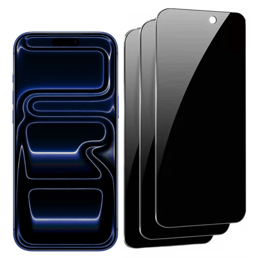 Qixxronics 3PCS Privacy Screen Protector for iPhone 17 Pro Anti Spy Private Tempered Glass Film