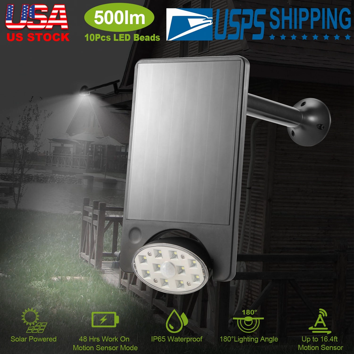 GBruno Solar Motion Sensor Spotlight