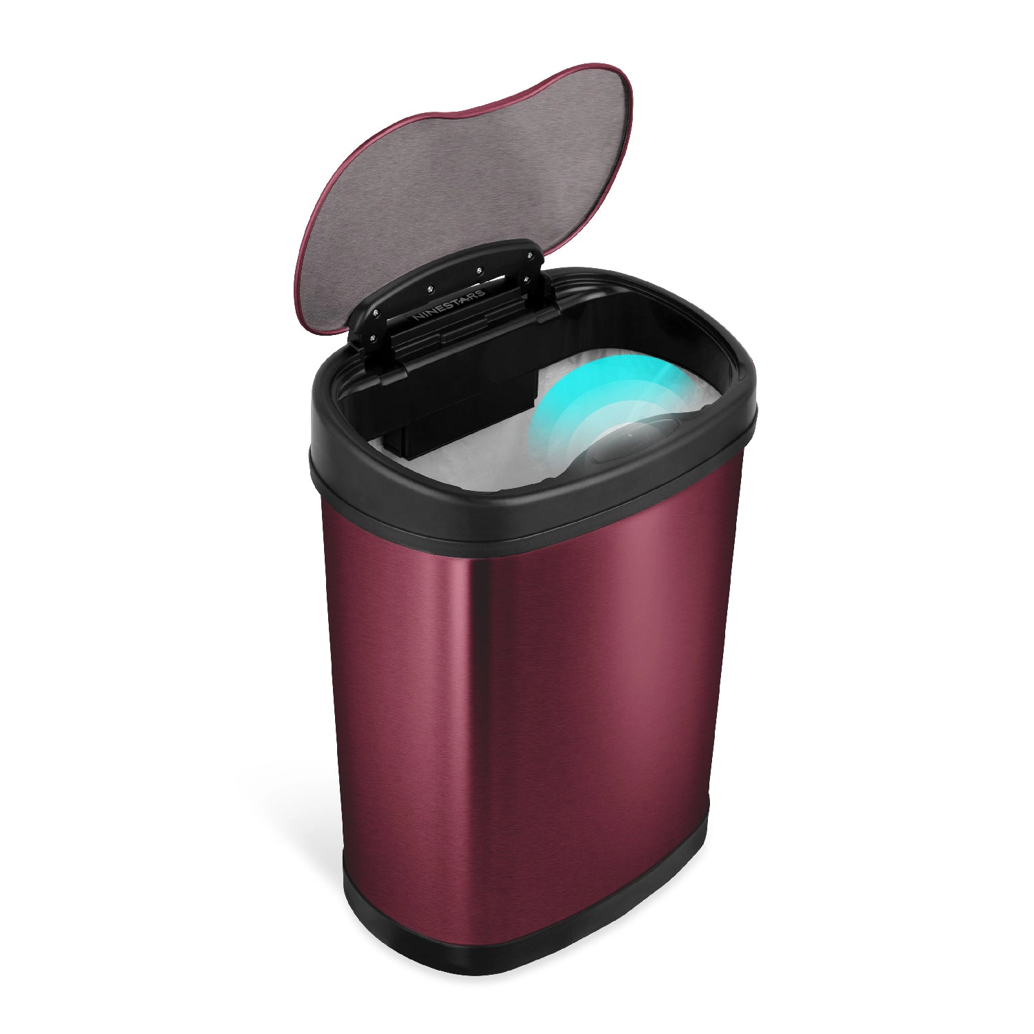 Ninestars Modern Oval 3.9-Gallon Stainless Steel Motion Sensor Trash Can
