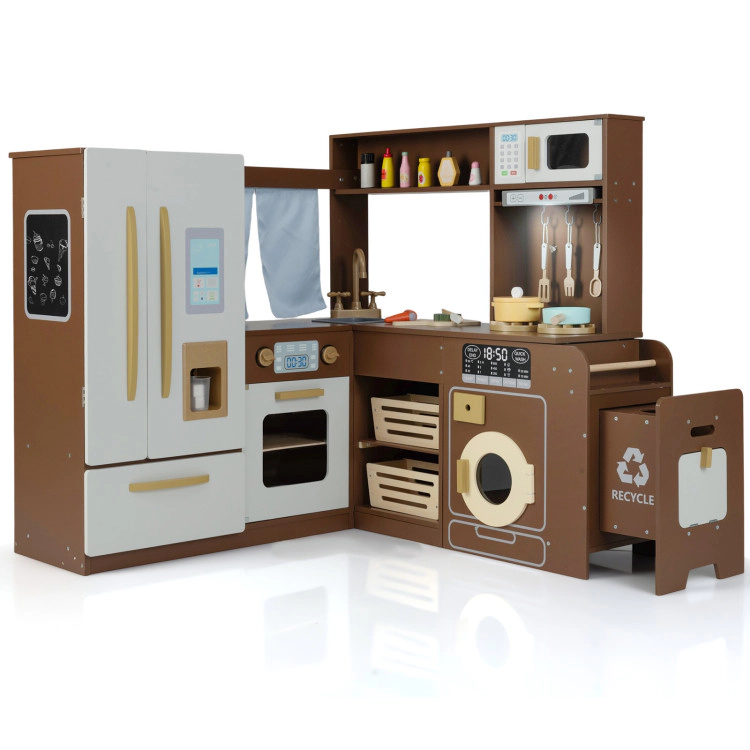 Hivvago Corner Play Kitchen with Lights and Sounds for Ages 3+