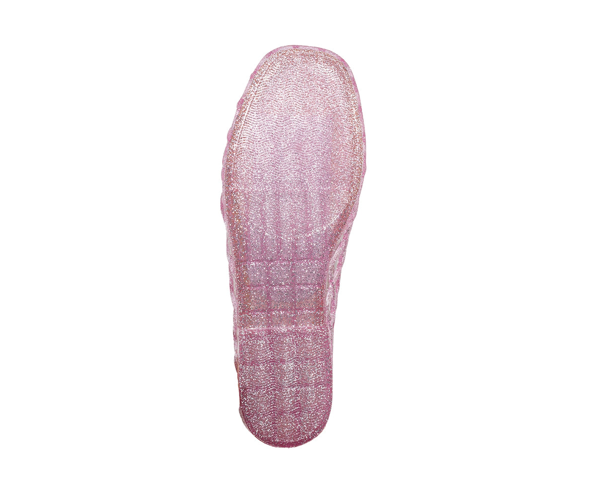 bebe Women's Jelly Mule Flats with Dangling Charms Slip On Shoes