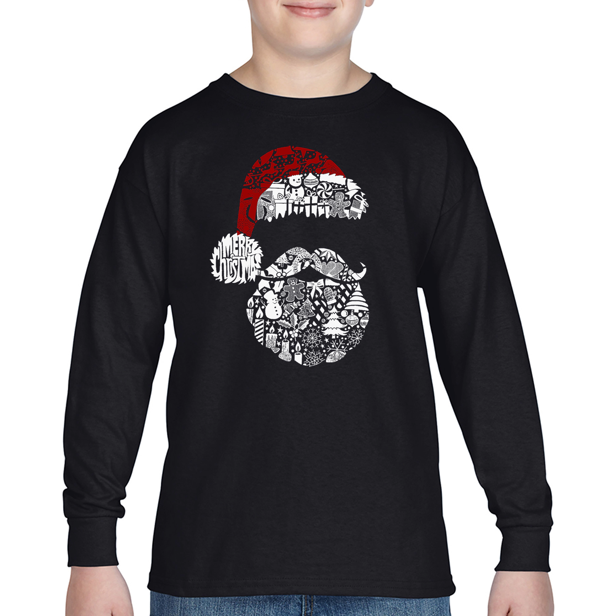LA Pop Art Boys Long Sleeve T-Shirt - Santa Pics