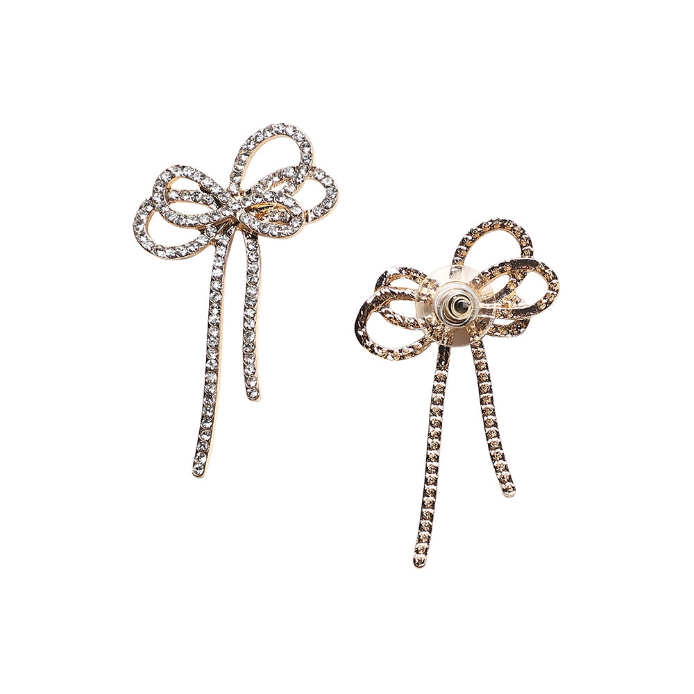 SOHI Women's Bow Drop Earrings - Chalice Silver