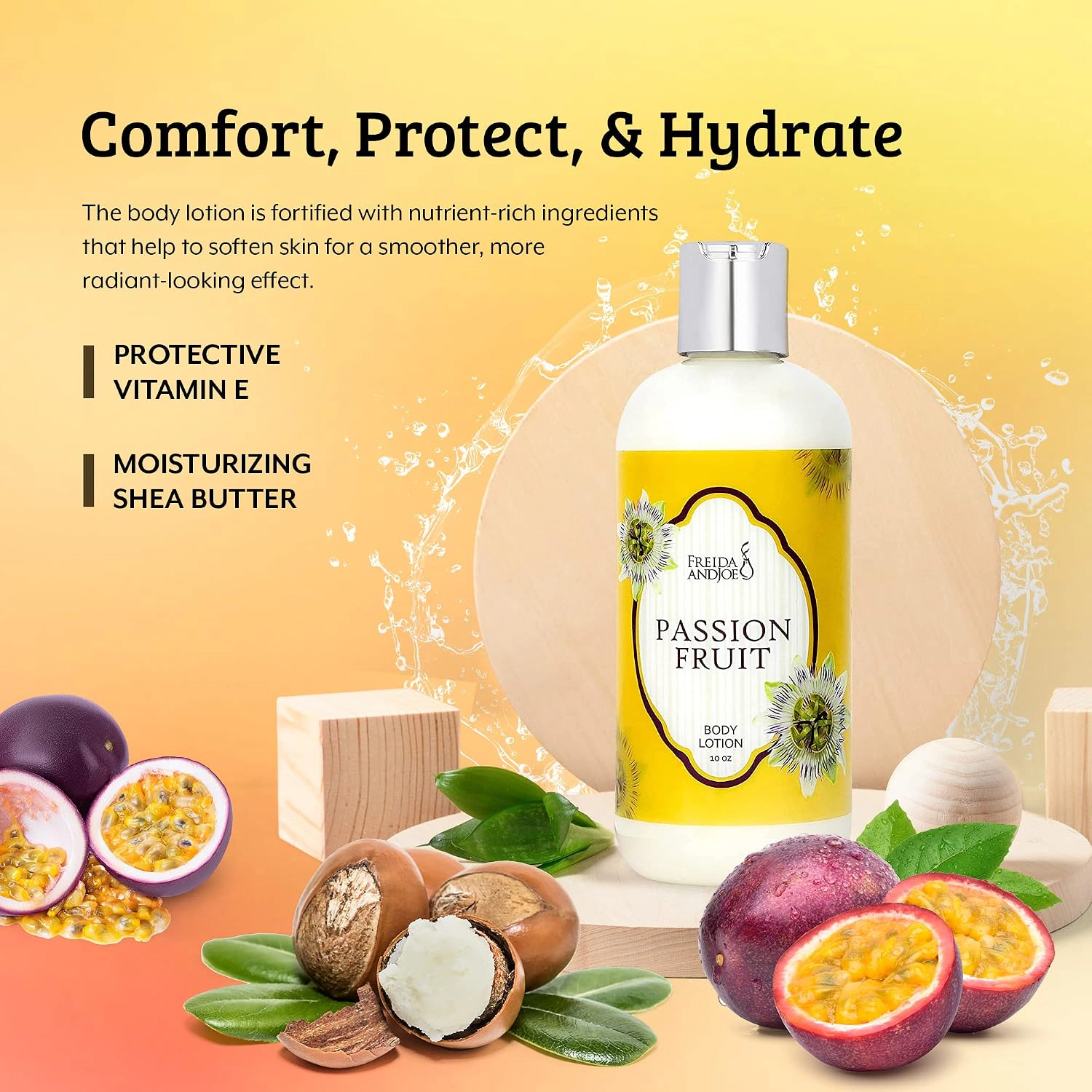 Freida and Joe Womens Passion Fruit Fragrance Deep Moisturizing Body Lotion in 10oz Bottle