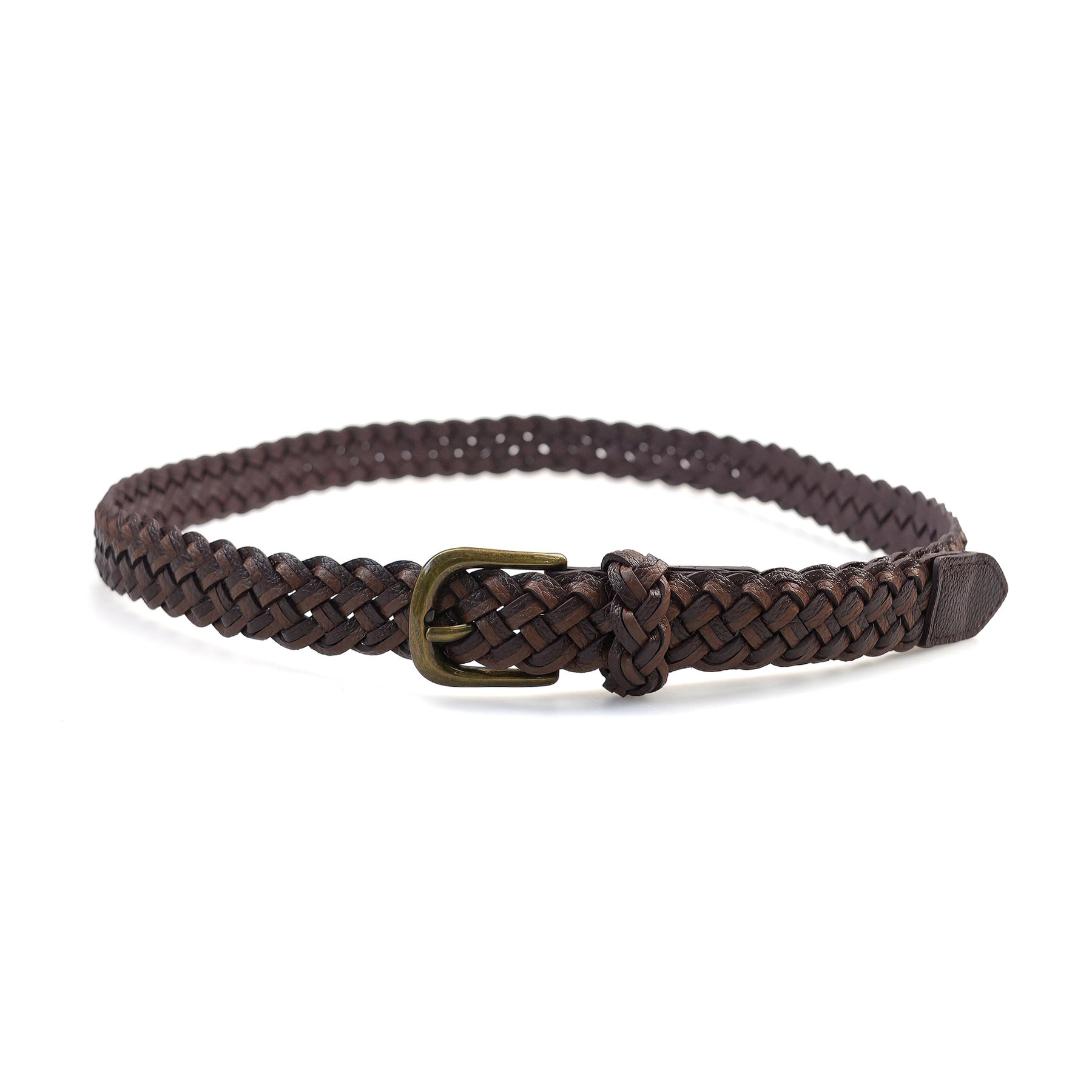 AGP PARIS Brown Round Buckle Women's Belt