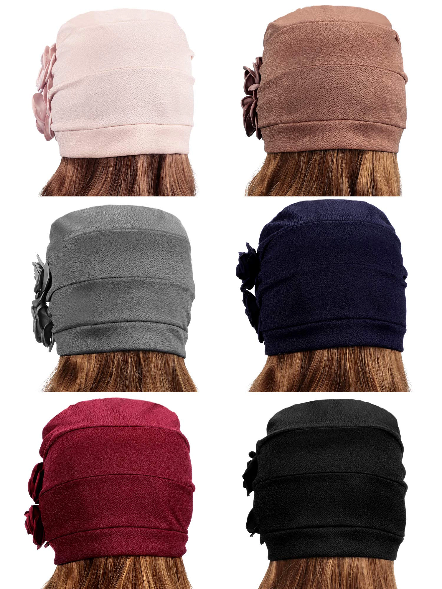 PIGFDK 6 Pack Head Wraps Turbans For Women Flower